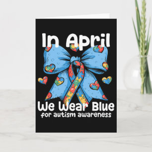 Tarjeta Lazo Coqueto En Abril Nosotros Vestimos De Azul Pa
