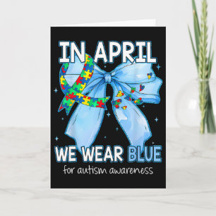 Tarjeta Lazo Coqueto En Abril Nosotros Vestimos De Azul Pa