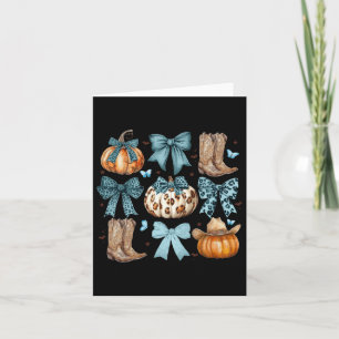 Tarjeta Lazo Coqueto Hola Botas de Calabaza Occidental de 