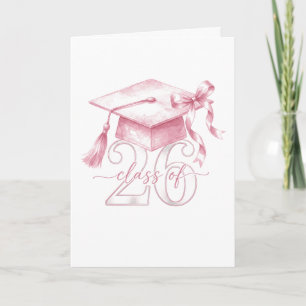 Tarjeta Lazo Coqueto Rosa Clase Superior de 2026 Chica Sup