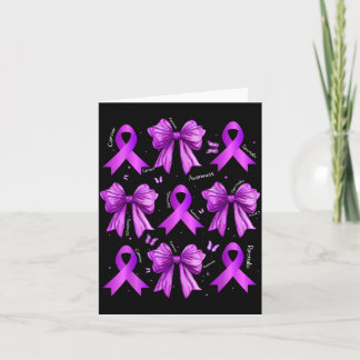 Tarjeta Lazo Coquette Morado Concienciación sobre el Cánce