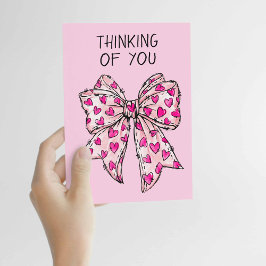 Tarjeta Lazo de Corazón Coqueta Caprichosa Rosa Para Cualq