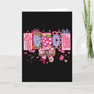 Tarjeta Lazo del Día de San Valentín para maestros Corazón