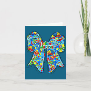 Tarjeta Lazo lindo autismo conciencia mariposa cerebro