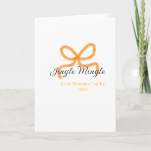 Tarjeta Lazo naranja jingle Mingle retro boho familia fech