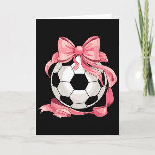 Tarjeta Lazo Rosa Bonito Coquette Ll Chica de Fútbol Estét