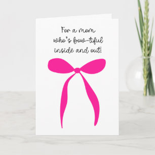 Tarjeta Lazo Rosa Caliente Día de la Madre