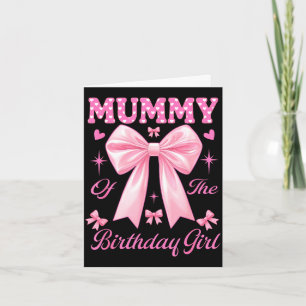 Tarjeta Lazo rosa coquette a juego de cumpleaños de mamá