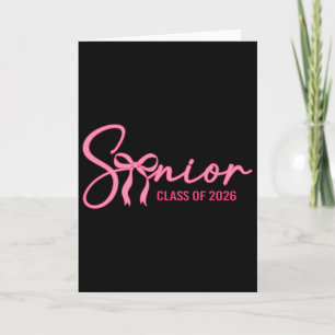 Tarjeta Lazo rosa coquette Senior Cl de 2026 Graduación 20