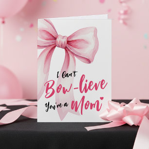 Tarjeta Lazo Rosa Divertida Nueva Mamá Feliz Día de la Mad