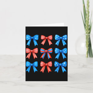 Tarjeta Lazos Coquette Rojo Blanco Azul Bandera de EE. UU.