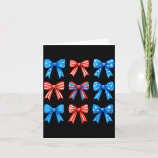 Tarjeta Lazos Coquette Rojo Blanco Azul Bandera de EE. UU.