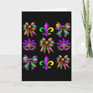 Tarjeta Lazos de Carnaval Coquette Martes de Carnaval Nuev