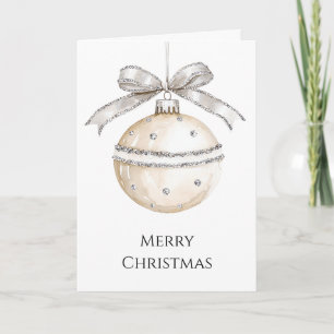 Tarjeta Lazos de Crema de Plata Adornos Navidad