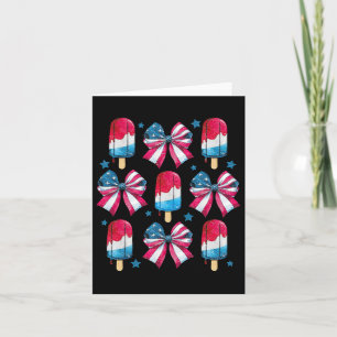 Tarjeta Lazos de paleta lindos del 4 de julio para mujeres