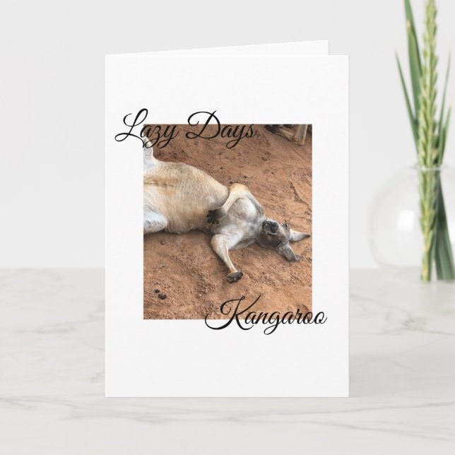 Tarjeta Lazy Days Kangaroo, Thinking of You (Anverso)