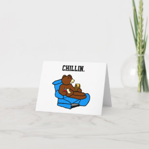 Tarjeta Lazy Easy Chair Bear Funny Chillin Dad Personaliza