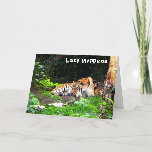 Tarjeta Lazy pasa tigre siberiano (Anverso)