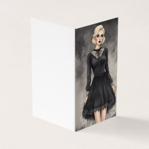Tarjeta LBD Whimsical Gótico Pequeño Vestido Negro