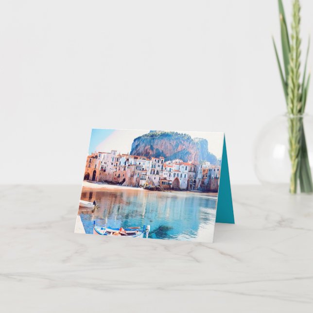 Tarjeta ldp CEFALU - Sicilia - playa - panorama (Anverso)