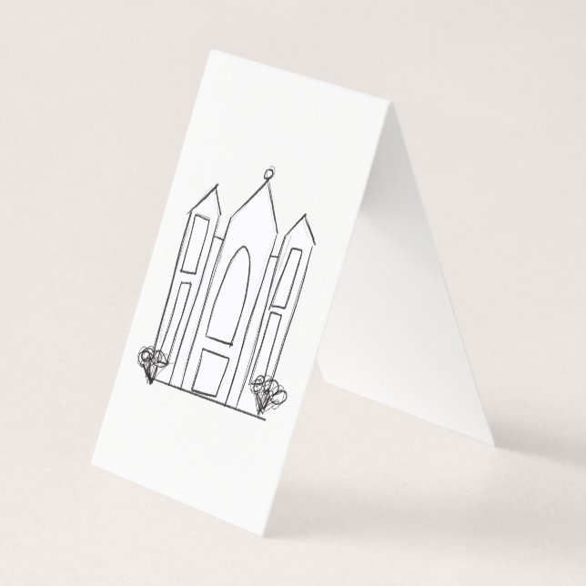 Tarjeta LDS Salt Lake City Temple simple mormón moderno (Anverso)
