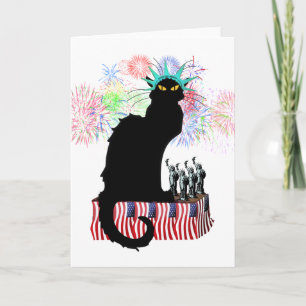 Tarjeta Le Chat Noir Día de la Independencia de Estados Un