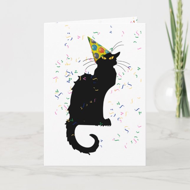 Tarjeta Le Chat Noir Feliz Cumpleaños (Anverso)