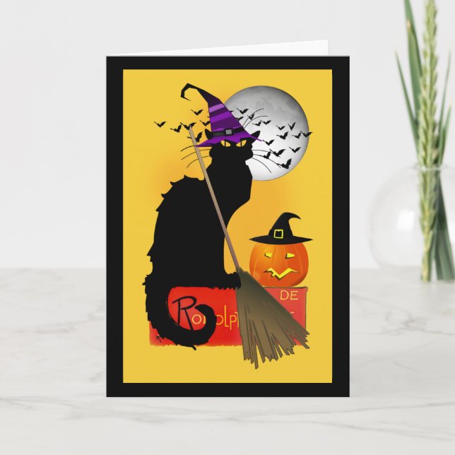 Tarjeta Le Chat Noir Halloween Witch (Anverso)