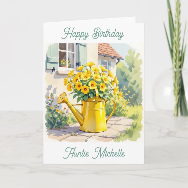 Tarjeta Le deseo una tranquila tía de cumpleaños (Anverso)