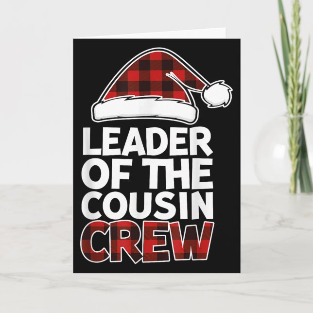 Tarjeta Leader Of The Cousin Crew Christmas Buffalo Red Pl (Anverso)