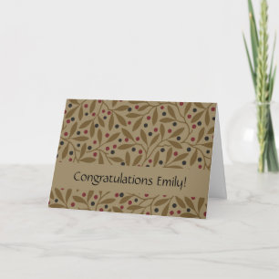 Tarjeta Leaf Berry Classic Colored Bonito Pattern Art
