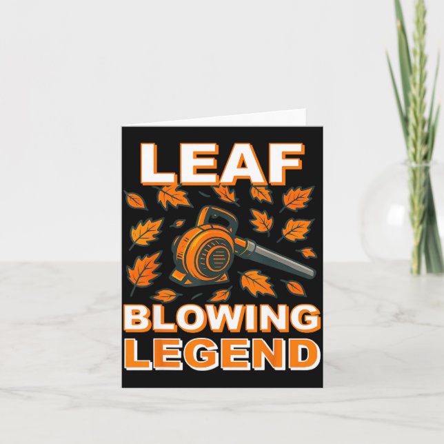 Tarjeta Leaf Blower Shirt Men Funny Lawn Care Leaf Blowing (Anverso)