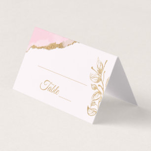 Tarjeta Leaf dorado Fiesta Floral acuática rosa