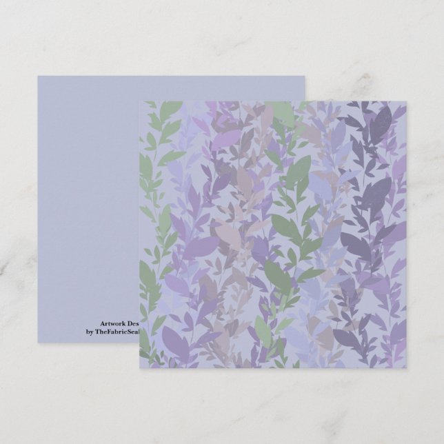 Tarjeta Leafy Creeping Vine Drawing Pattern With Pastels (Anverso / Reverso)