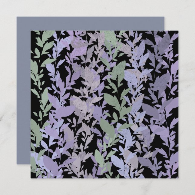 Tarjeta Leafy Creeping Vine Drawing Pattern With Pastels (Anverso / Reverso)