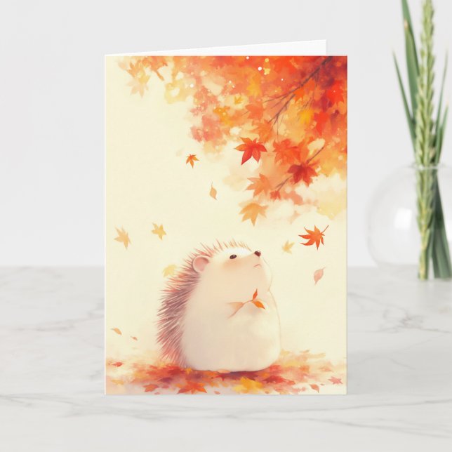 Tarjeta Leafy Little Hedgehog (Anverso)