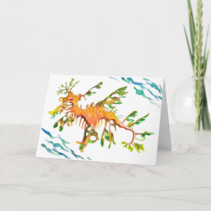 Tarjeta Leafy Seadragon Artwork Blank Greaming Card