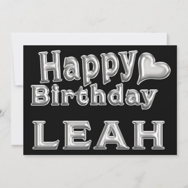 Tarjeta Leah Happy Birthday Karte Grußkarte mit Herz (Anverso)