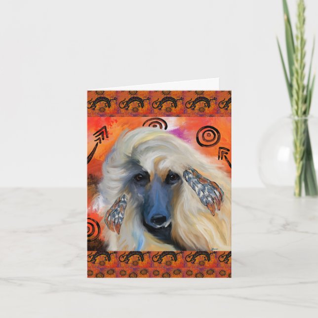 Tarjeta Lebrel afgano     (Anverso)