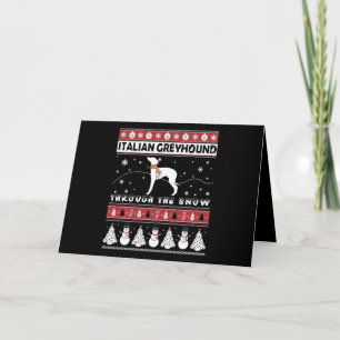 Tarjeta Lebrel Italiano a Través de la Nieve Navidad Bonit