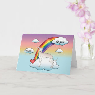 Tarjeta Lebrel italiano crema perro lindo arcoíris memoria