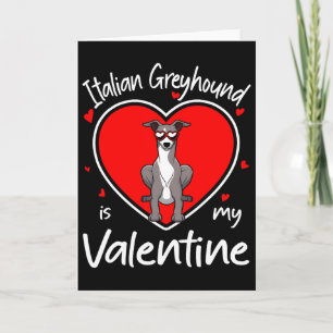Tarjeta Lebrel Italiano Es Mi San Valentín Corazón Forma P