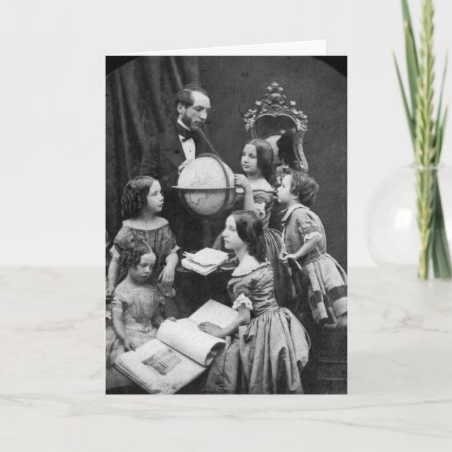 Tarjeta Lección de geografía familiar ~ 1850 (Anverso)