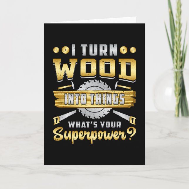 Tarjeta Leche de superpotencia de carpintero de madera (Anverso)