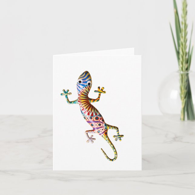 Tarjeta Lechuga gekko colorida (Anverso)