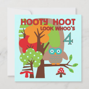 Tarjeta Lechuza 4 camisetas y regalos de cumpleaños de T