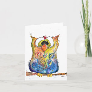 Tarjeta Lechuza confusa y caprichosa