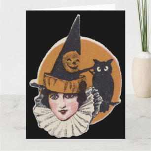 Tarjeta Lechuza De Calabaza De Estilo Art Deco Jack O Lant