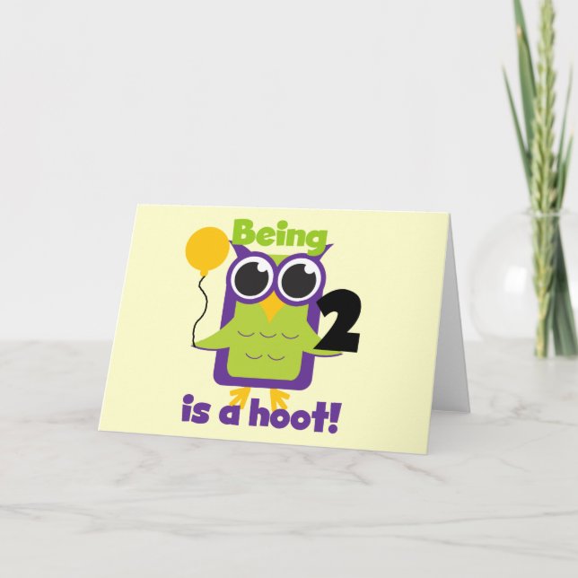 Tarjeta Lechuza Hoot 2 cumpleaños camisetas y regalos de T (Anverso)