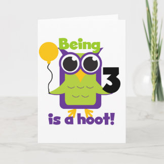 Tarjeta Lechuza Hoot 3er cumpleaños camisetas y regalos